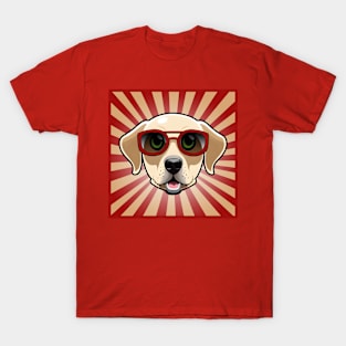 Puppy Wearing Red Sunglasses Labrador Retriever T-Shirt